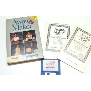 Amiga Award Maker Plus Software Create Keepsake Manual Disk 1988 Commodore